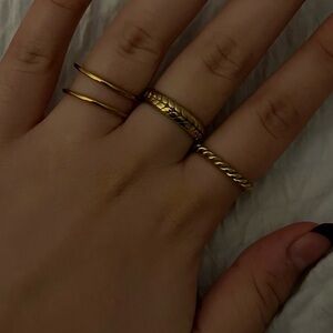 Elegant Gold-Tone Ring Set